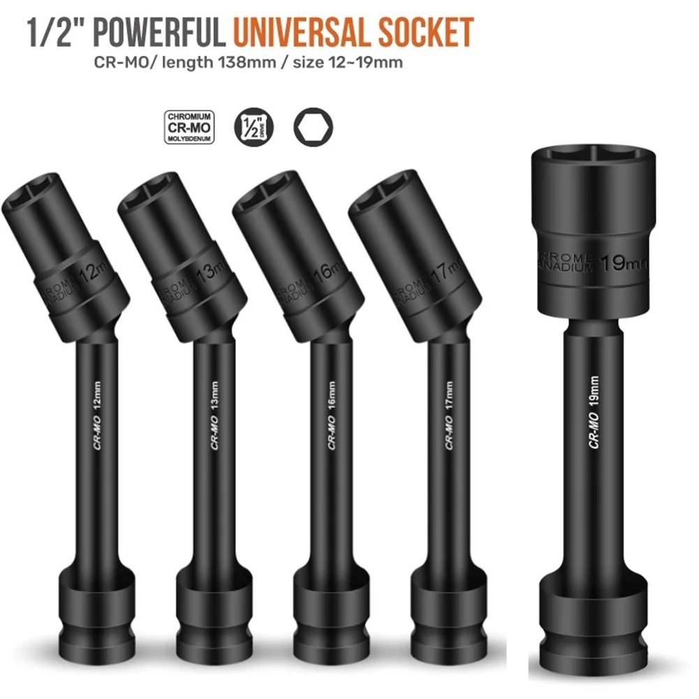 Impact Swivel Hex Socket Head Adapter 1/2-Inch Drive Universal Joint Cr-Mo Steel Spanner Converter 12-19mm
Impact Swivel Hex Socket Head Adapter 1/2-Inch Drive Universal Joint Cr-Mo Steel Spanner Converter 12-19mm