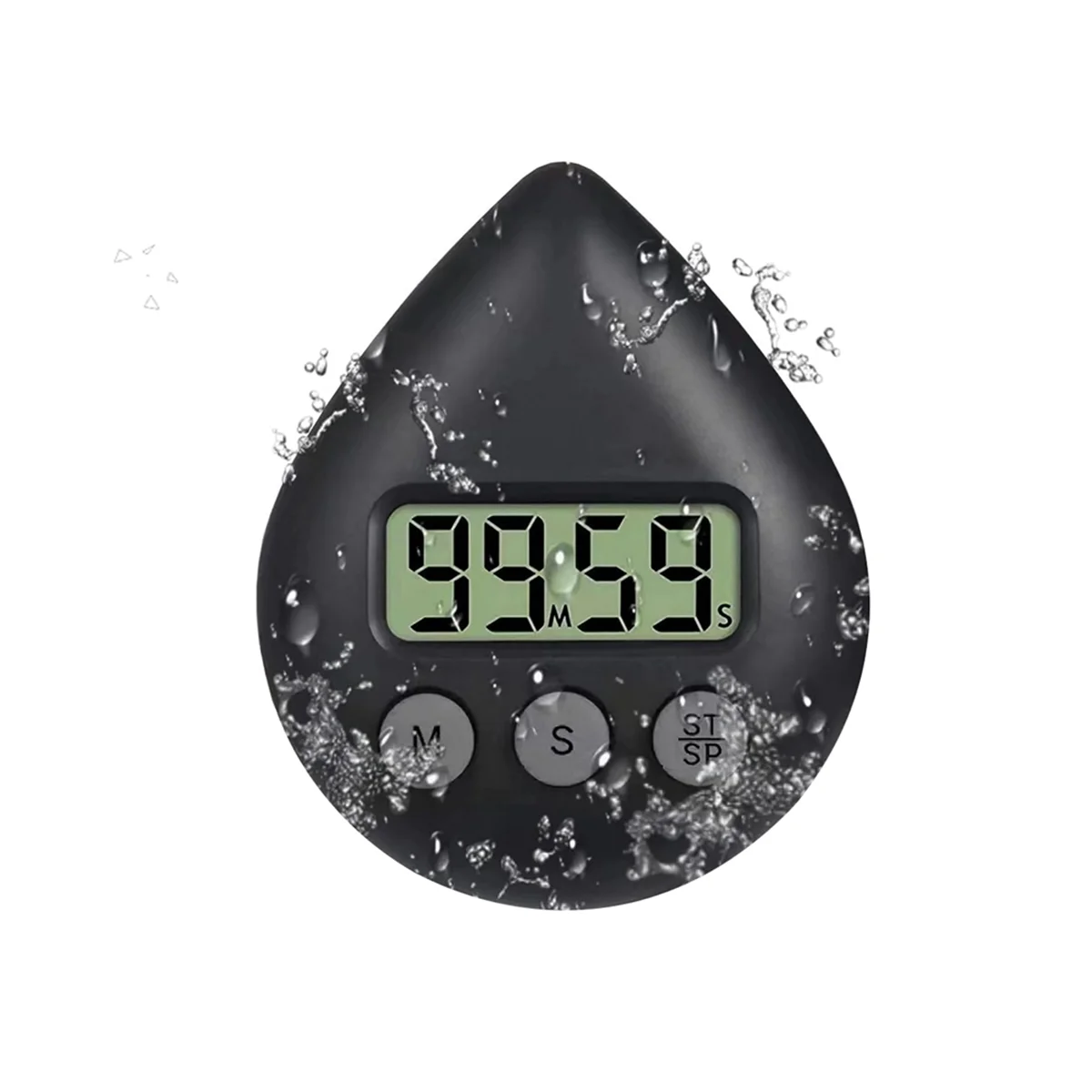 

Silent Non-Ticking Battery Operated Shower Timer, Waterproof Digital Timer, Small Size Cute Timer Black