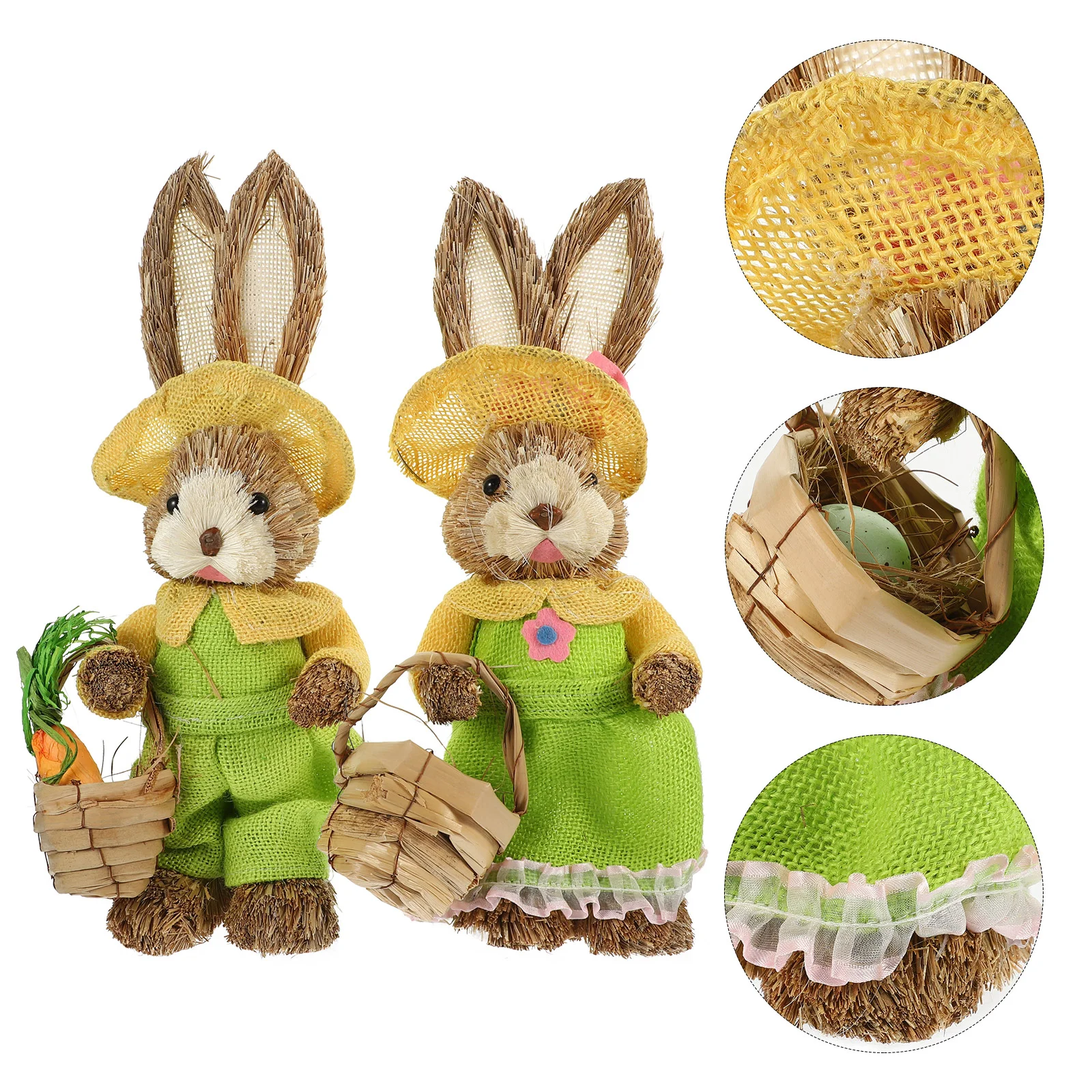 35cm Easter Straw Standing Rabbits Hand Woven Bunny Statues Ornament Festival Party Garden Decoration
35cm Easter Straw Standing Rabbits Hand Woven Bunny Statues Ornament Festival Party Garden Decoration