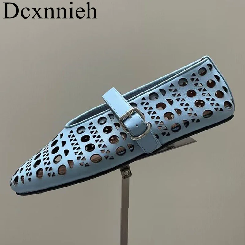 Summer New Ballet Comfortable Flat Shoes Women's Mesh Hollow Out Mary Jane Shoes Genuine Leather Loafers Walking Shoes Women's 
Summer New Ballet Comfortable Flat Shoes Women's Mesh Hollow Out Mary Jane Shoes Genuine Leather Loafers Walking Shoes Women's