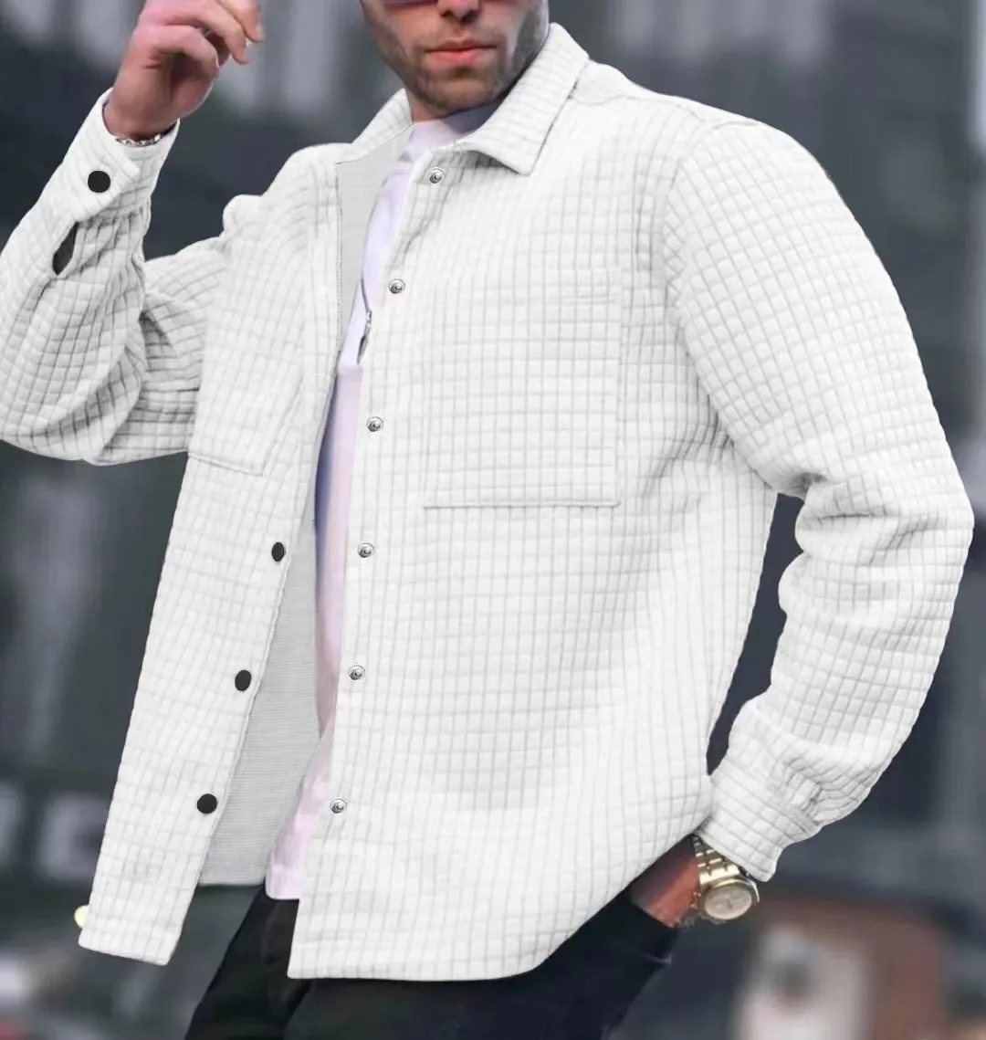 Europe And The United States New Men's Coat High Quality Waffle Fashion Men's Lapel Button Spring And Autumn Jacket Men
Europe And The United States New Men's Coat High Quality Waffle Fashion Men's Lapel Button Spring And Autumn Jacket Men