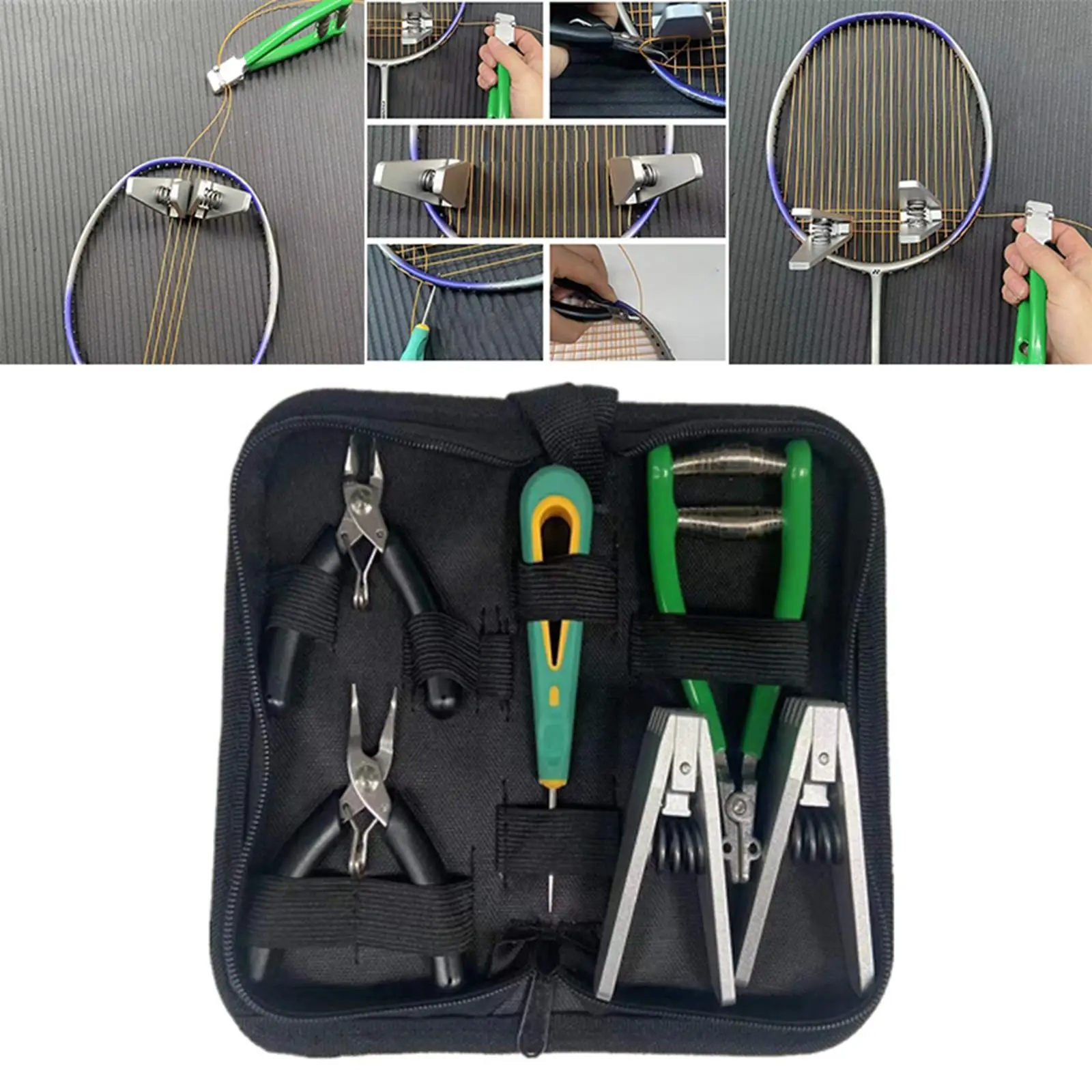 Pro Starting Stringing Clamp Tool Storage Bag Stringing Machine Tools Tennis Stringer for Badminton Tennis Racket Repairing
Pro Starting Stringing Clamp Tool Storage Bag Stringing Machine Tools Tennis Stringer for Badminton Tennis Racket Repairing