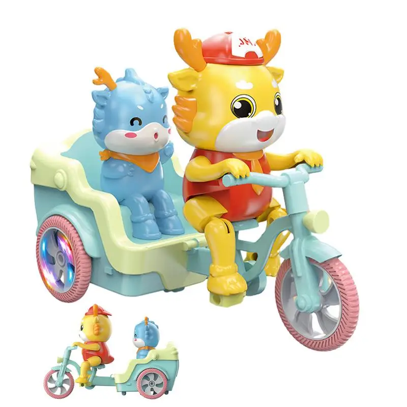 

Dancing Dragon Toy Electric Stunt Cycling Toy With Music & Light Electric Stunt Tricycle Toy Mini Tricycle Toy For Kids Cartoon