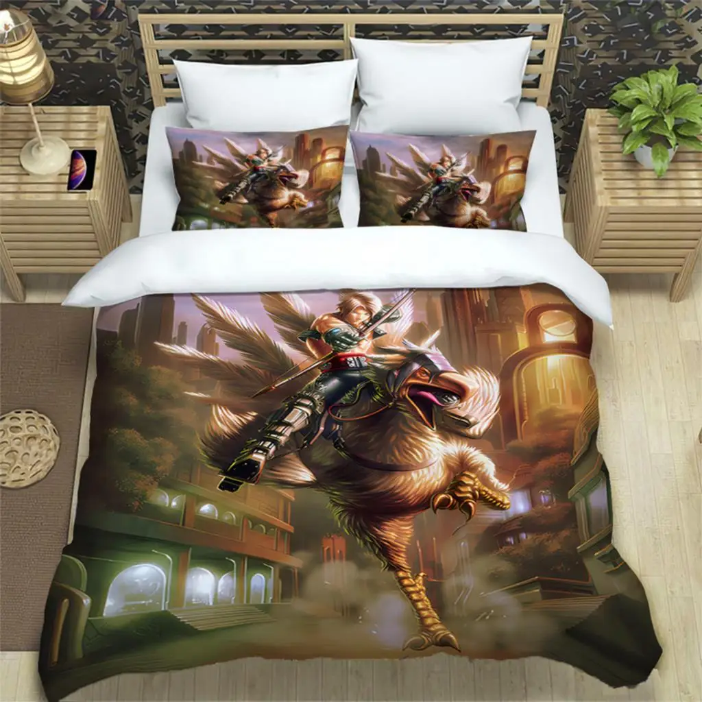 

Final Fantasy Print Three Piece Bedding Set Fashion Article Children Or Adults For Beds Quilt Cover Pillowcases Bedding Set Gift