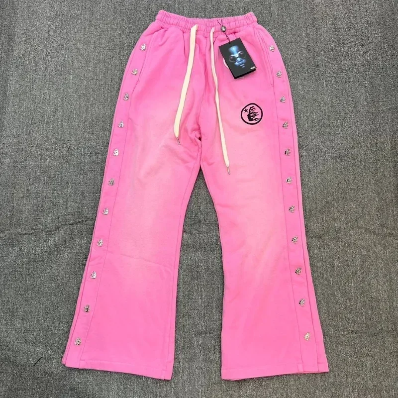 

Спортивный костюм для мужчин и женщин, вареная розовая спортивная одежда, штаны-оверсайз HELLSTAR, 1:1