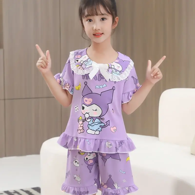 Летняя Детская Пижама Kuromi My Melody из аниме Kawaii Sanrio с коротким рукавом симпатичная коричная детская одежда принцессы детские подарки
Летняя Детская Пижама Kuromi My Melody из аниме Kawaii Sanrio с коротким рукавом симпатичная коричная детская одежда принцессы детские подарки
