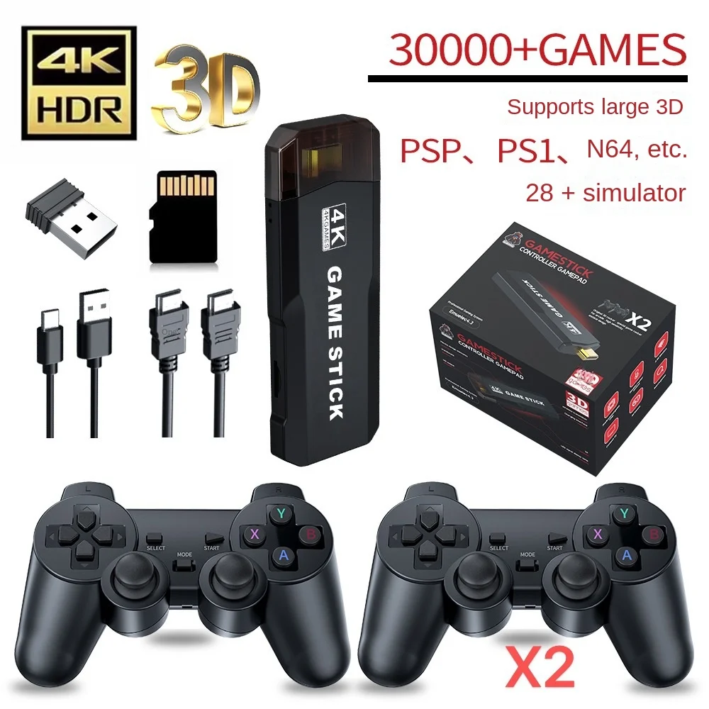 

X2 GD10 4K Video Game Console Wireless Controller Gamepad Built-in 30000+ Games 64G Retro Handheld Player HD TV Game Stick