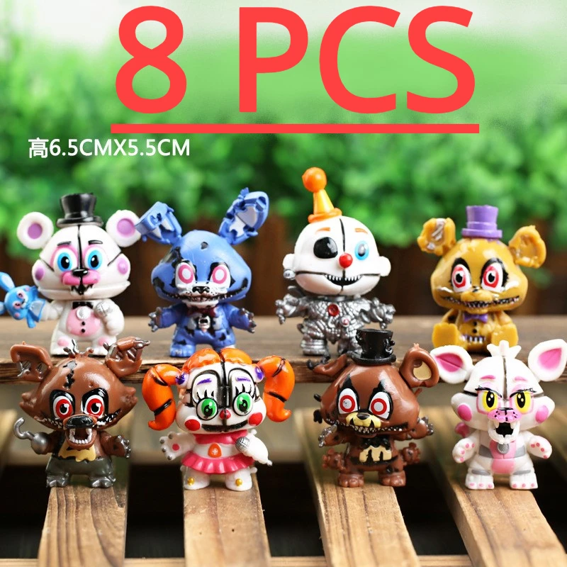 8pcs set PVC FNAF Freddy Bonnie Foxy Fazbear Bear PVC Model Action Figures Toys For Children Birthday Gifts
8pcs set PVC FNAF Freddy Bonnie Foxy Fazbear Bear PVC Model Action Figures Toys For Children Birthday Gifts