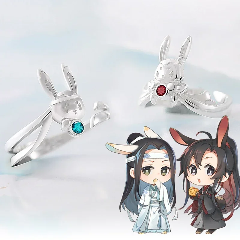 

Anime Mo Dao Zu Shi Rabbit Ring Grandmaster of Demonic Cultivation Unisex Adjustable Wei Wuxian Lan Wangji Cosplay Rings Jewelry