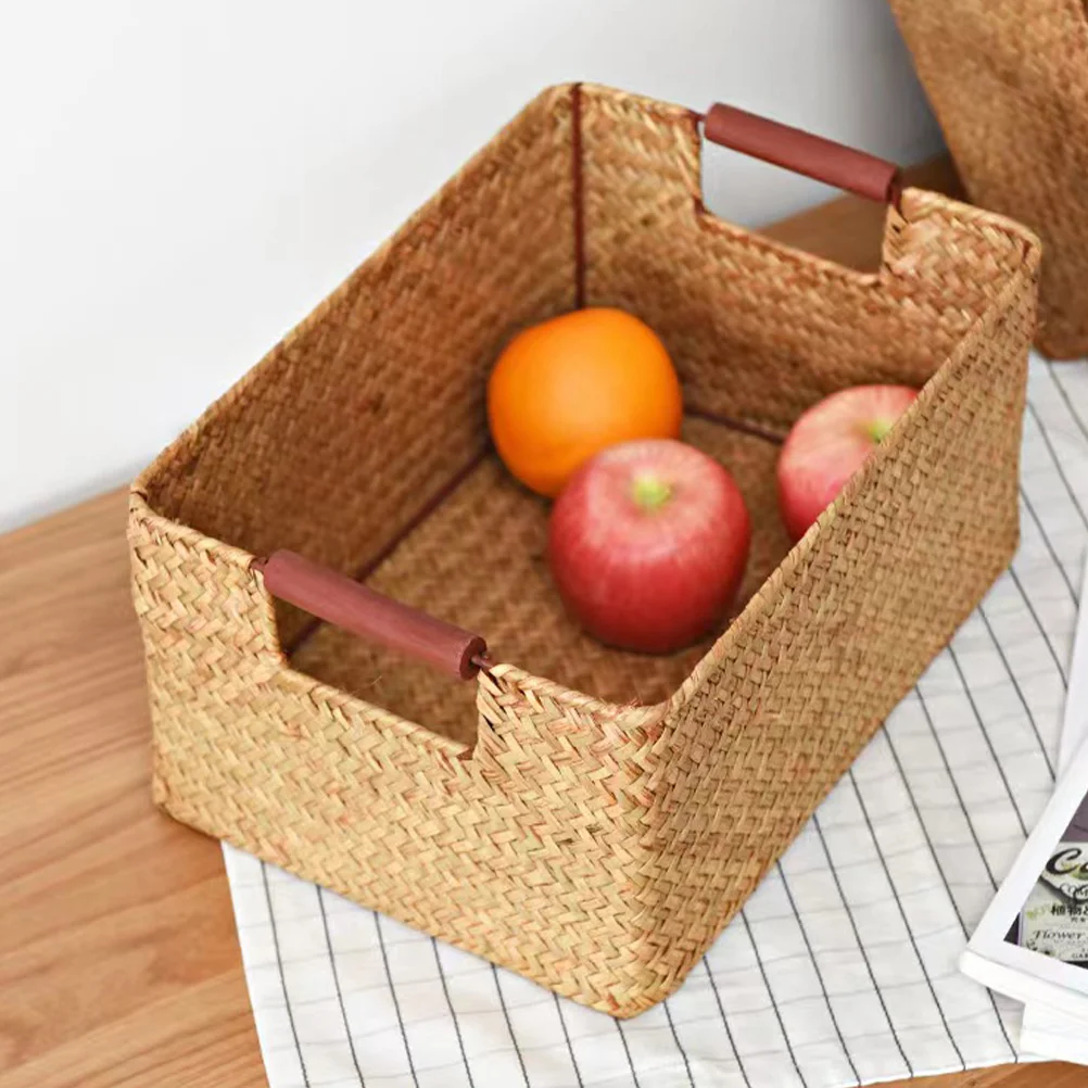 Woven Storage Basket Woven Basket with Handle Sundries Basket Desktop Storage Holder
Woven Storage Basket Woven Basket with Handle Sundries Basket Desktop Storage Holder