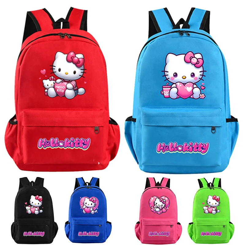 

Рюкзак Hello Kitty для девочек и мальчиков, детский рюкзак для школы, рюкзак для учеников-подростков, рюкзак с милым мультяшным аниме, легкая сумка