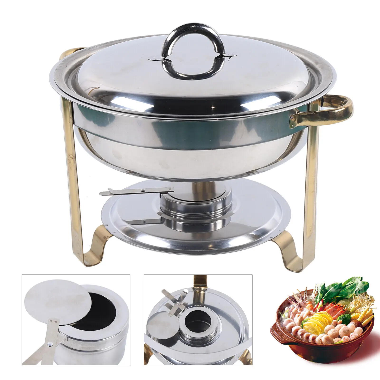 4L Stainless Steel Buffet Stove Food Warmer Dinner Tray Chafing Dish Self-service Tableware
4L Stainless Steel Buffet Stove Food Warmer Dinner Tray Chafing Dish Self-service Tableware