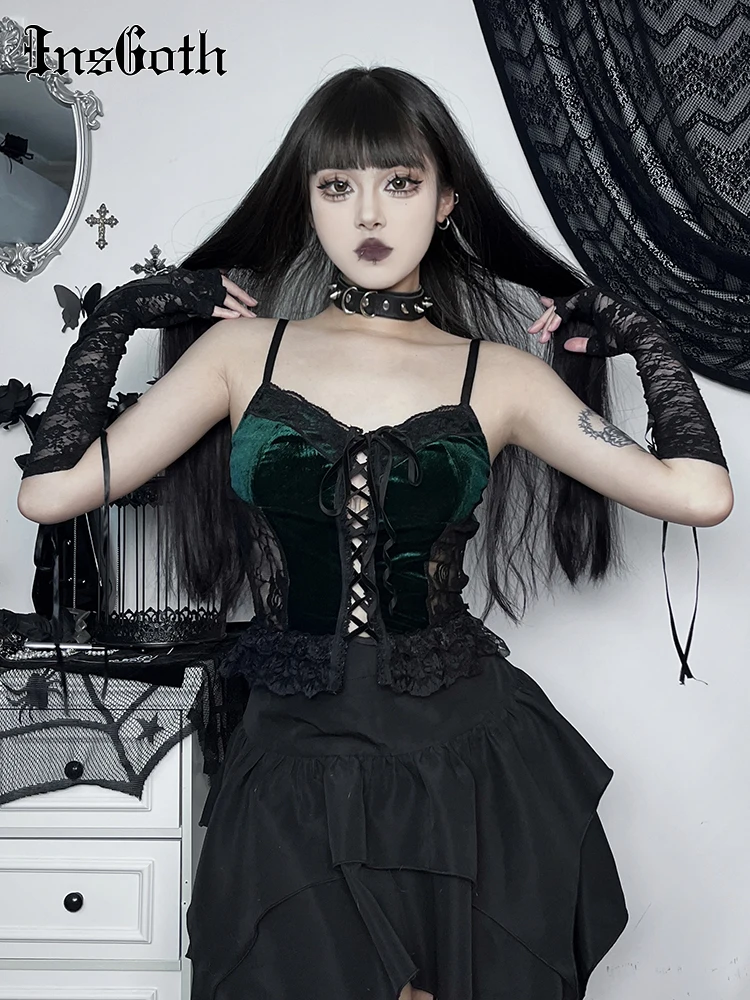 InsGoth Gothic Lace Up Corset Tank Women Tube Tops Camisole Green Cropped Top Sexy Vintage Backless Aesthetic Skinny Vest 
InsGoth Gothic Lace Up Corset Tank Women Tube Tops Camisole Green Cropped Top Sexy Vintage Backless Aesthetic Skinny Vest