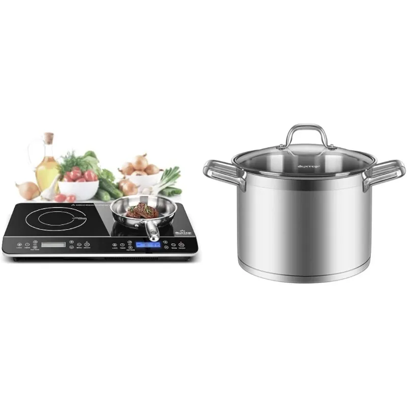 

Duxtop LCD Portable Double Induction Cooktop 1800W Digital Electric Countertop Burner Sensor Touch Stove, Countertop Burners