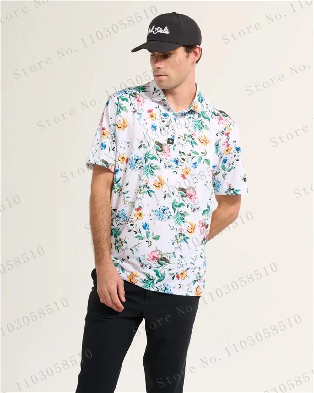 Мужская рубашка для гольфа, Повседневная быстросохнущая футболка в полоску с короткими рукавами и принтом