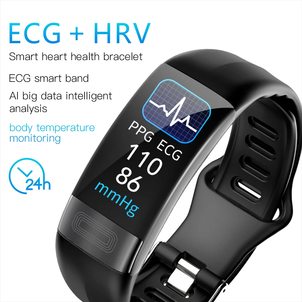 

P11 Plus Smart Bracelet Body Temperature Monitoring Smart Wristband ECG PPG Smart Watch Heart Rate Blood Pressure Bracelet