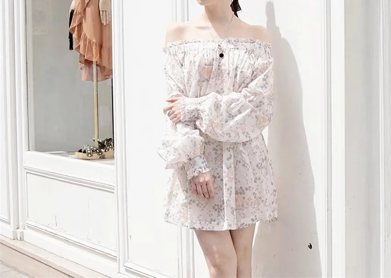 Women's Short Dress Floral Print Slash Neck Lace-up Waistband Early Autumn New Ladies Sweet Long Sleeve Mini Robe
Women's Short Dress Floral Print Slash Neck Lace-up Waistband Early Autumn New Ladies Sweet Long Sleeve Mini Robe