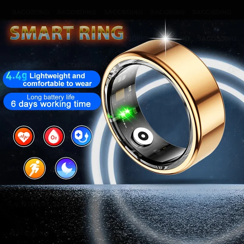 

Smart Ring Mens Women Heart Rate Blood Oxygen Sleep Health Monitor Sport Activity Fitness Tracker Ring R02 for Android IOS 2024