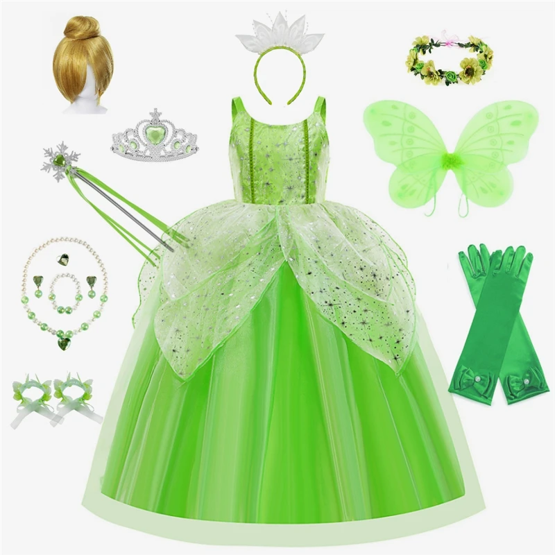 Tinker Bell Princess Dress For Girls Forest Fairy Tinkerbell Costume Green Flower Glitter Kids Halloween Party Cosplay Frocks
Tinker Bell Princess Dress For Girls Forest Fairy Tinkerbell Costume Green Flower Glitter Kids Halloween Party Cosplay Frocks