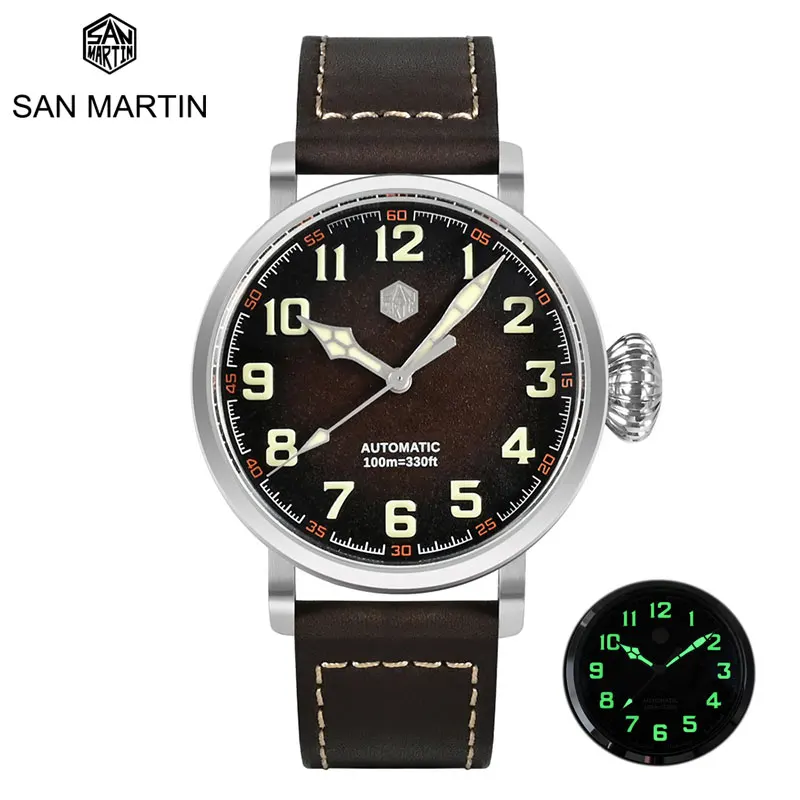 San Martin 40mm Fashion Pilot Diver Men's Watch Waterproof 100M Sapphire C3 Luminous YN55\PT5000 Automatic Mechanical Wristwatch
San Martin 40mm Fashion Pilot Diver Men's Watch Waterproof 100M Sapphire C3 Luminous YN55\PT5000 Automatic Mechanical Wristwatch