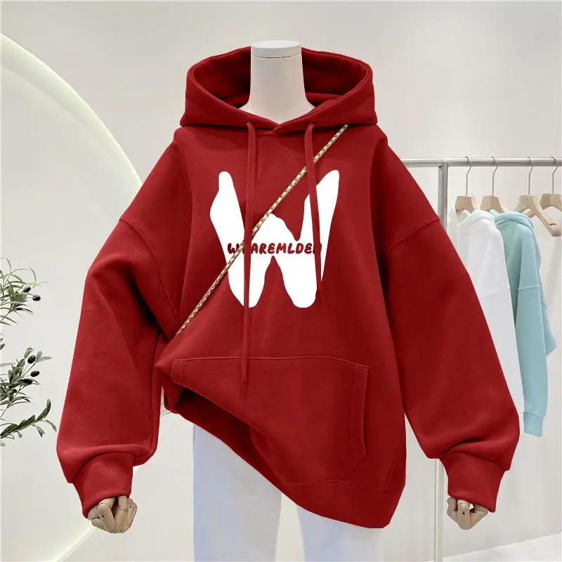 Women's Oversized Hooded Sweatshirt, American Retro Hoodies, Thin and Plush, Thick, Chic Pullover, Autumn and Winter, New, 2023
Women's Oversized Hooded Sweatshirt, American Retro Hoodies, Thin and Plush, Thick, Chic Pullover, Autumn and Winter, New, 2023