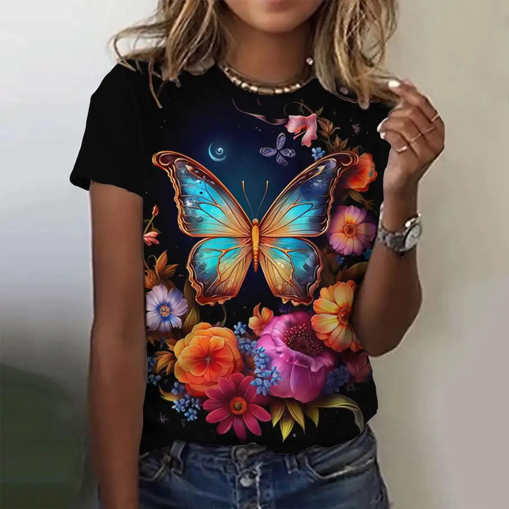 2023 Summer Fashion Blouse Women's Tshirts 3d Butterfly Theme T Shirt Casual Short Sleeve Top Basic Oversized Female Clothing
2023 Summer Fashion Blouse Women's Tshirts 3d Butterfly Theme T Shirt Casual Short Sleeve Top Basic Oversized Female Clothing