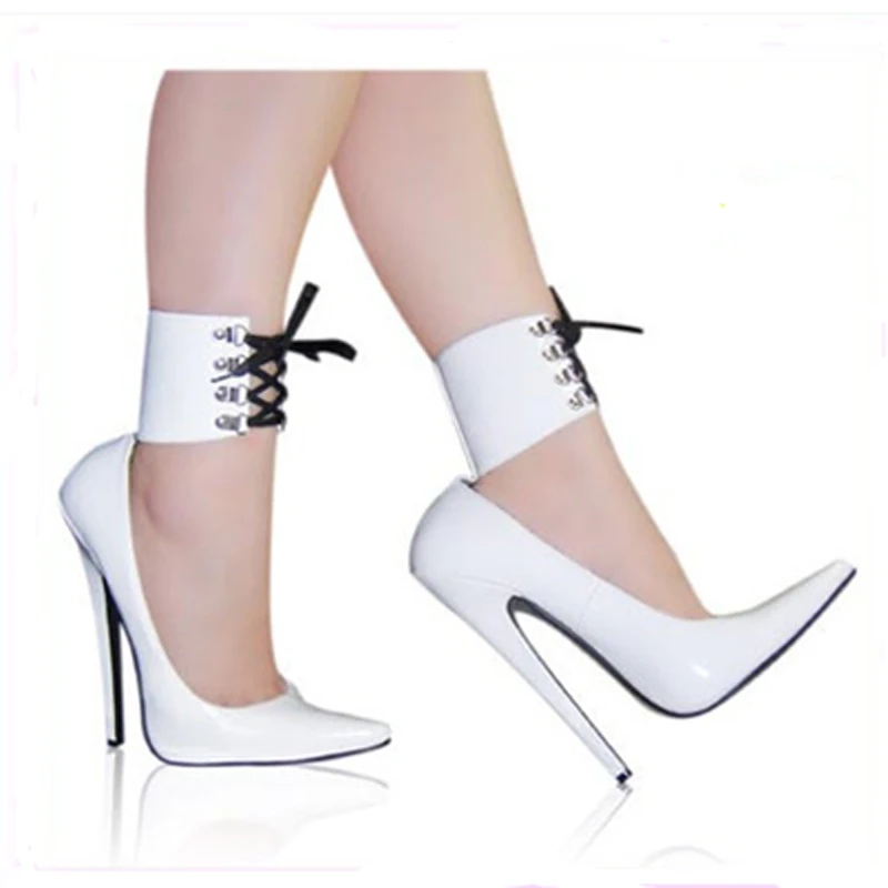Rock Singer Ultra High Heel Pumps Ankle Belt Lace- Up Pointed Toe Stage Shoes Woman Solid Patent Leather 16 cm Super Stilettos
Rock Singer Ultra High Heel Pumps Ankle Belt Lace- Up Pointed Toe Stage Shoes Woman Solid Patent Leather 16 cm Super Stilettos