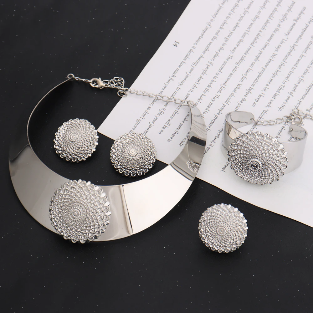 Gold Color Luxury Sunflower Shape Necklace Bangle Earrings Ring For Women Fashion Pretty Jewelry Set Gift For Party Wedding 8 Mallzona S2588233786224b4e9fb339a8cb9474e4p Gold Color Luxury Sunflower Shape Necklace Bangle Earrings Ring For Women Fashion Pretty Jewelry Set Gift For Party Wedding Mallzona