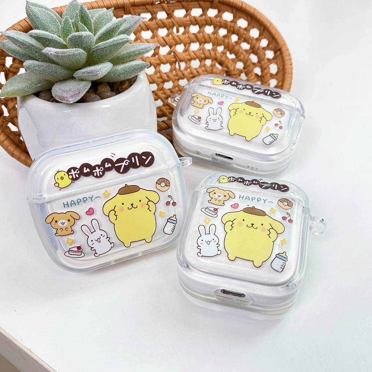 

Sanrio Pom Pom Purin Airpods Headphone Case Cartoon Cool Anti-drop Soft TPU Material, Suitable For Airpods 1, 2, 3, Pro, Pro2