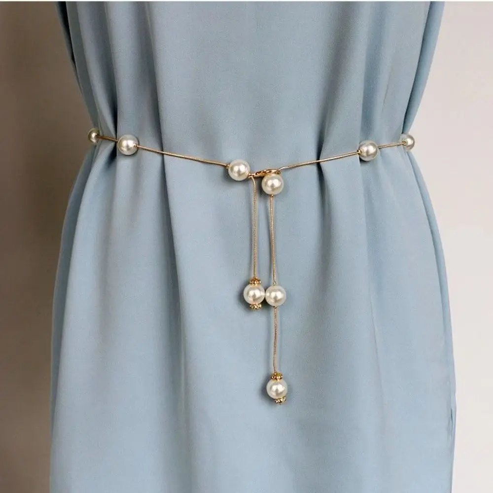 

Tassel Pearl Waist Chain Sweet Belly Belt Dress Decor Korean Waistband Jeans Trouser Decor Bohemia Style Metal Waist Belt Party