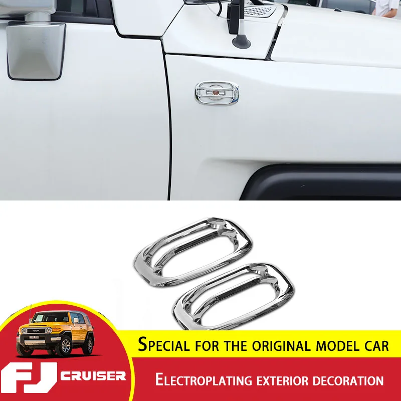 

For Toyota FJ Cruiser Fender Lamp Cover ABS Chromium Styling FJ Cruiser Side Light Frame Electroplating Exterior Accessories