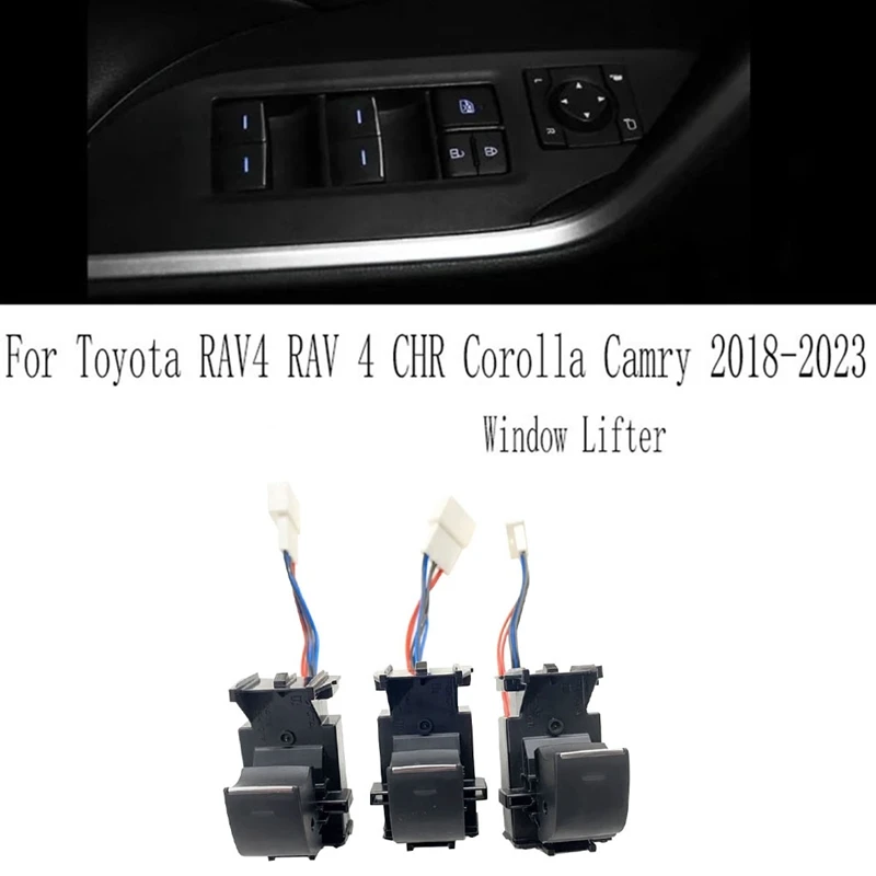 3Pcs Lighted LED Power Window Lifter Switch Button W/Cable For Toyota RAV4 RAV 4 CHR Corolla Camry 2018-2023 Parts Accessories
3Pcs Lighted LED Power Window Lifter Switch Button W/Cable For Toyota RAV4 RAV 4 CHR Corolla Camry 2018-2023 Parts Accessories