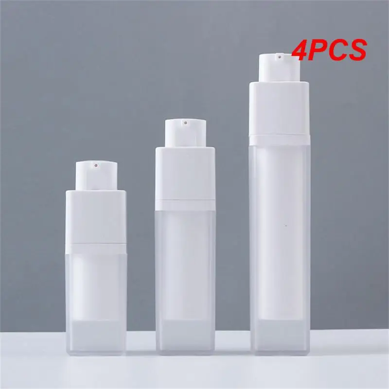 

4PCS 15ml/30ml/50ml Refillable Bottle Airless Lotion Vacuum Pump Cosmetic Bottle Portable Reusable Empty Spray Bottle For Travel