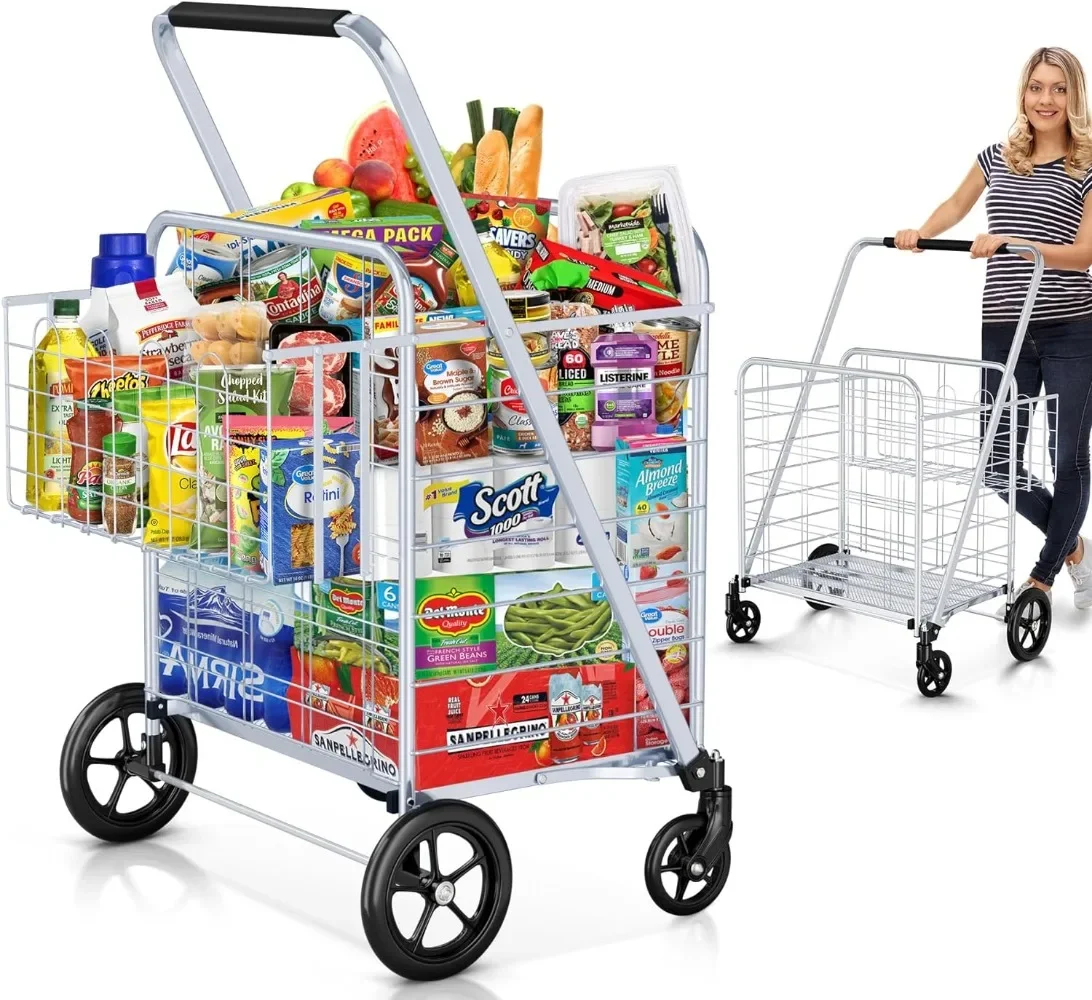 Корзина для покупок, 460 фунтов, улучшенная супервместительная продуктовая корзина, дополнительно Большая двойная корзина, складная корзина для покупок
Корзина для покупок, 460 фунтов, улучшенная супервместительная продуктовая корзина, дополнительно Большая двойная корзина, складная корзина для покупок