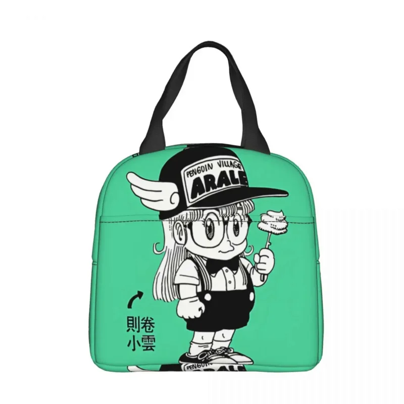 

Arale Norimaki Green Lunch Bag box Anime Dr Slump Children Aluminum Bag Foil Portable Lunchbox