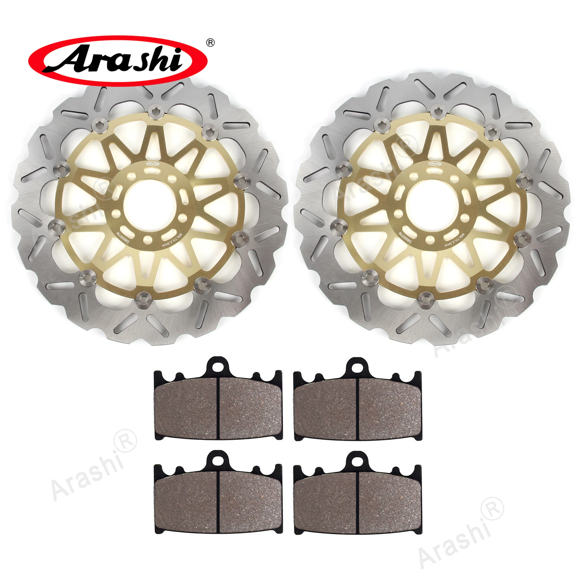 

Arashi CNC Front Brake Disc Full Floating Disk Rotor Brake Pads For KAWASAKI ZZR 1200 2002-2004 / NINJA ZX9R ZX-9R 1994 1995