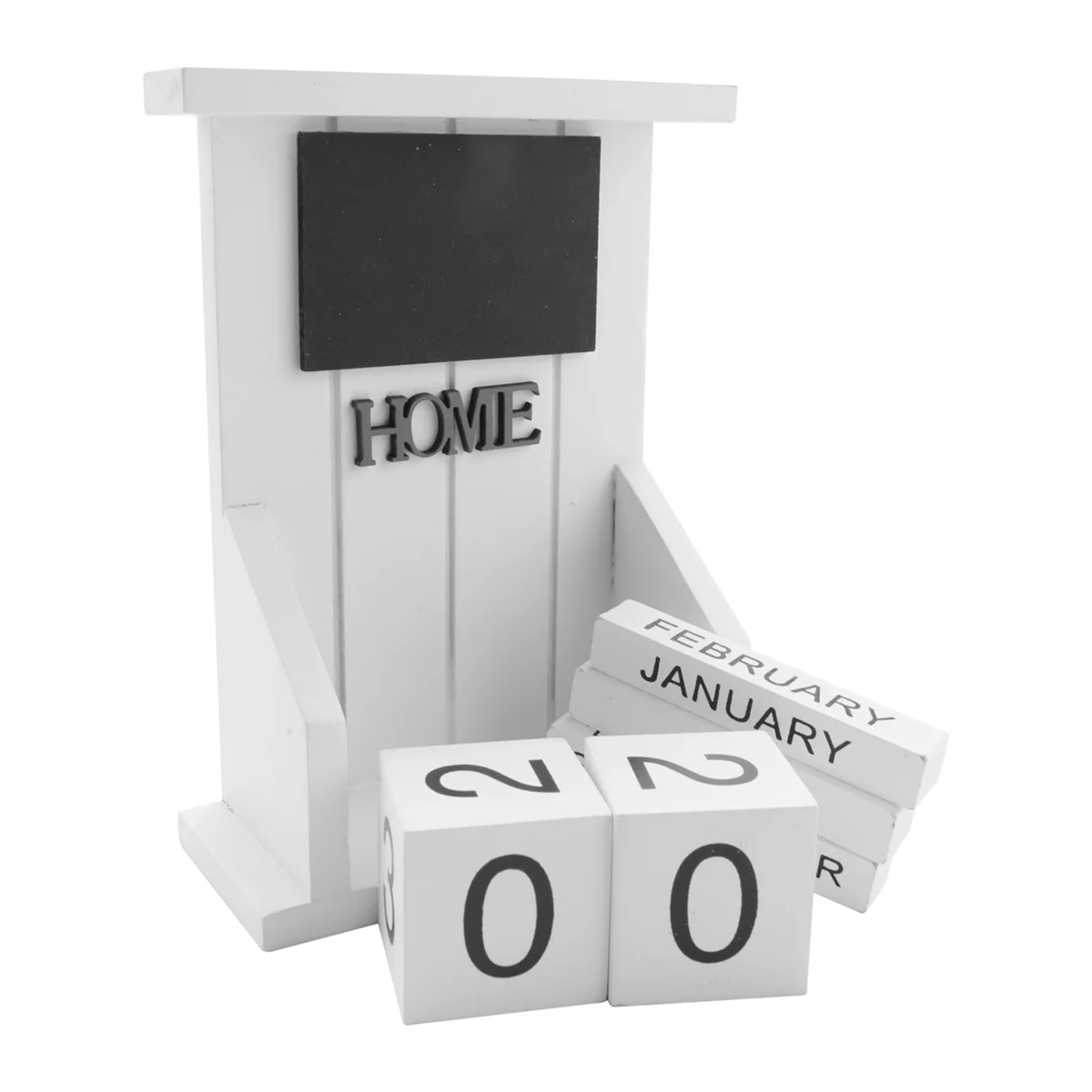 

Wooden Desk Block Calendar-Perpetual Calendar Month Date Display Home Office Decoration (White)