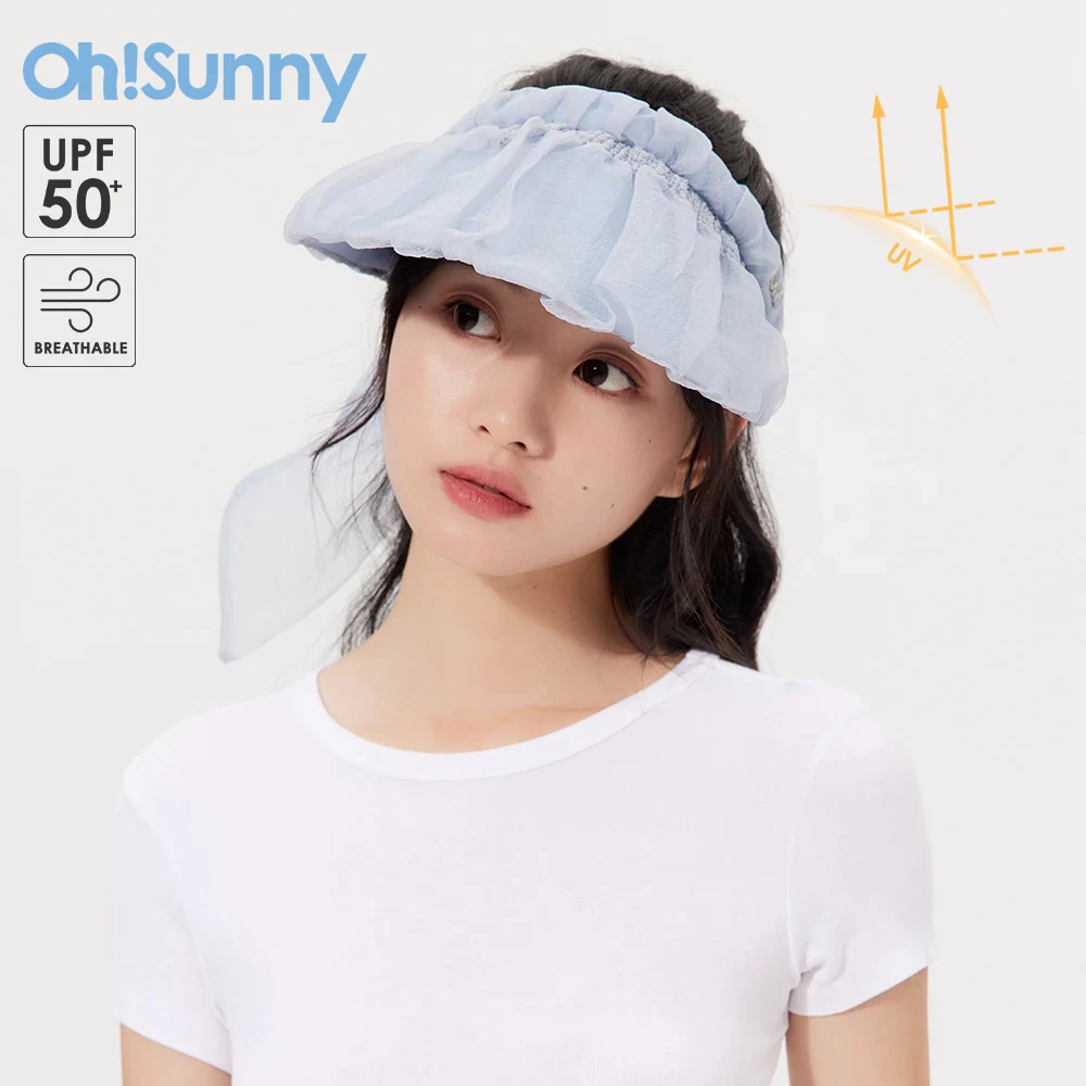 

OhSunny Ice Cream Cap Wide Brim Sunhat 2023 New Women Summer UV Protection UPF50+ Mesh Beach Hats for Outdoor Golf Caps