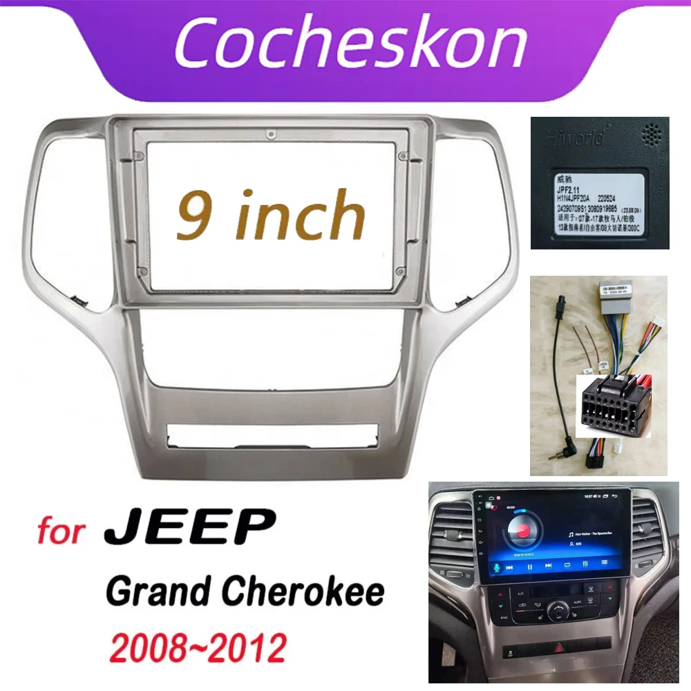 Автомобильный радиоприемник 2 Din, 9 дюймов, пластиковая панель Fascia, рамка для JEEP Grand Cherokee 2008-2012, установка GPS Mp5 ABS + PC, комплект крепления для приборной панели
Автомобильный радиоприемник 2 Din, 9 дюймов, пластиковая панель Fascia, рамка для JEEP Grand Cherokee 2008-2012, установка GPS Mp5 ABS + PC, комплект крепления для приборной панели