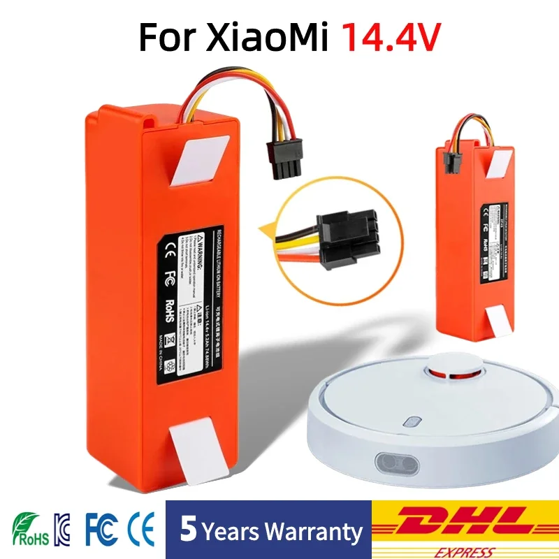 

14.4V For Xiaomi Robot Battery 1C P1904-4S1P-MM Mijia Mi STYTJ01ZHM Vacuum Cleaner Sweeping Mopping Robot Replacement Battery