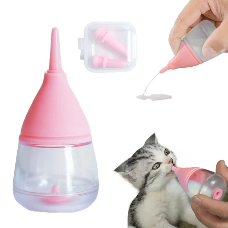 

Handfeeding Bottle for Newborn Kitten Puppies and Small Animals Pet Nursing Bottle and Anti-Choking Valves Soft Durable
