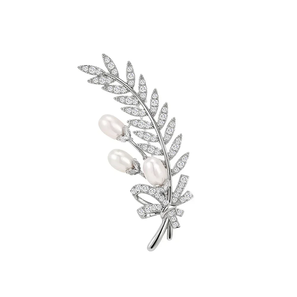 

Leaf Plants Brooch For Women Pearl Leaf Brooches Clothing Coat Jewelry Party Office Brooch Pin Accessries Gifts