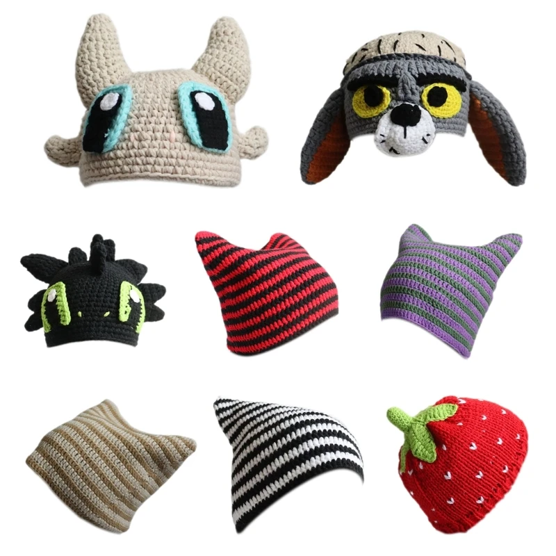 

Праздничные шапки, пасхальные украшения для кошачьих ушей, зимние вязаные шапки, реквизит для фотосессии с героями мультфильмов