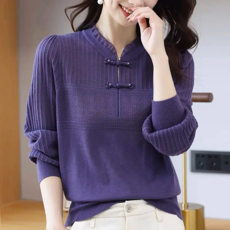 Spring And Autumn Upright Sweater Women's New Style Temperament Thin Vintage Knitted Top Fashion Casual Purple Sweater
Spring And Autumn Upright Sweater Women's New Style Temperament Thin Vintage Knitted Top Fashion Casual Purple Sweater