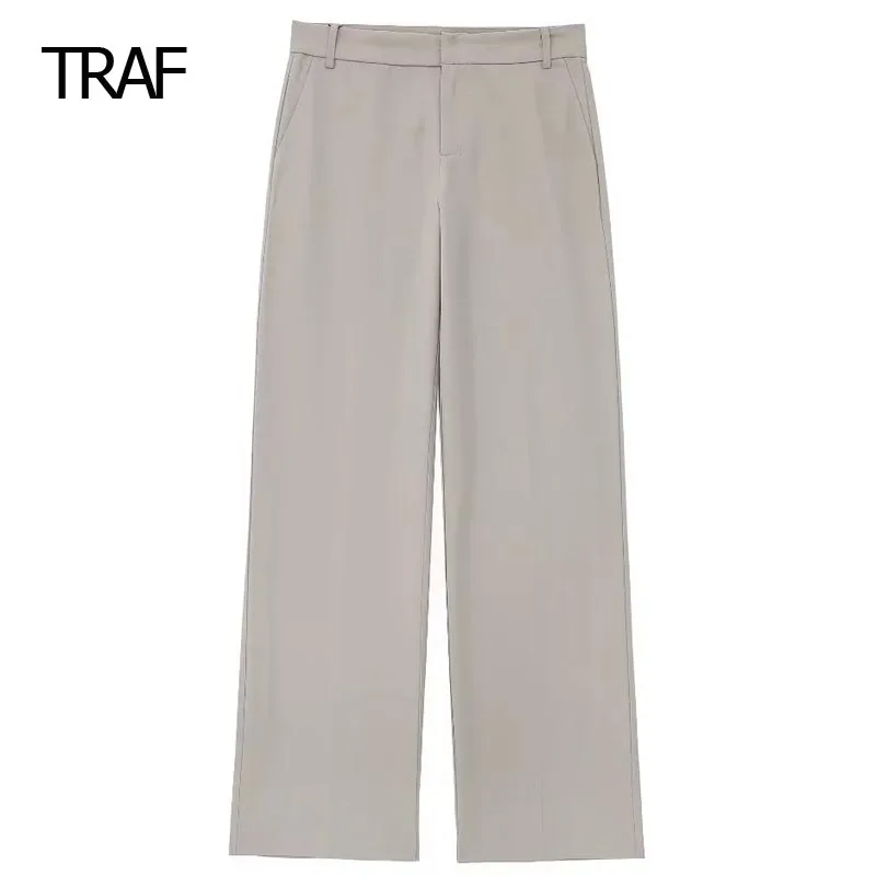 

TRAF Baggy Pant Women's Pants Spring Summer 2024 Mid Waist Aesthetic Pants Korean Fashion Trousers Elegant Pants New Arrivals