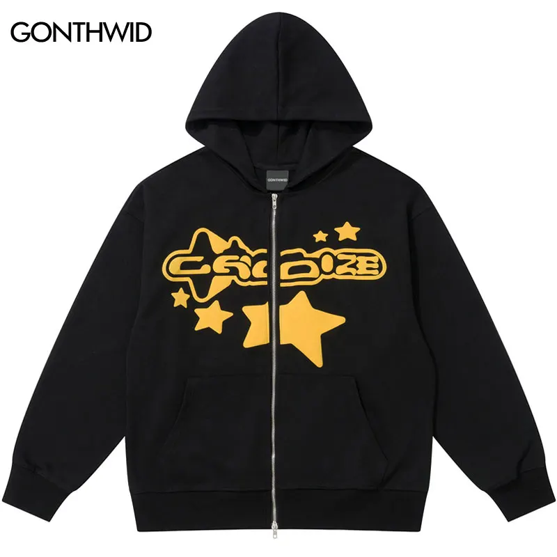 Harajuku Two Way Zipper Hoodie Coat Y2K Star Letter Graphic Zip Up Sweatshirt Jacket Streetwear Hip Hop Fashion Hooded Pullover
Harajuku Two Way Zipper Hoodie Coat Y2K Star Letter Graphic Zip Up Sweatshirt Jacket Streetwear Hip Hop Fashion Hooded Pullover