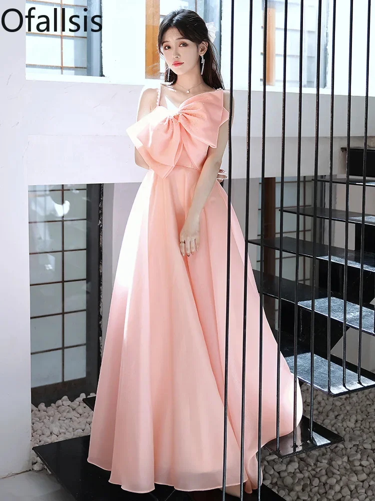 Ofallsis Pink Bowknot Evening Dress Girl 2023 Summer New Sweet Fairy Engagement Escaping Princess Toast Bride Simple Bow Dresses
Ofallsis Pink Bowknot Evening Dress Girl 2023 Summer New Sweet Fairy Engagement Escaping Princess Toast Bride Simple Bow Dresses