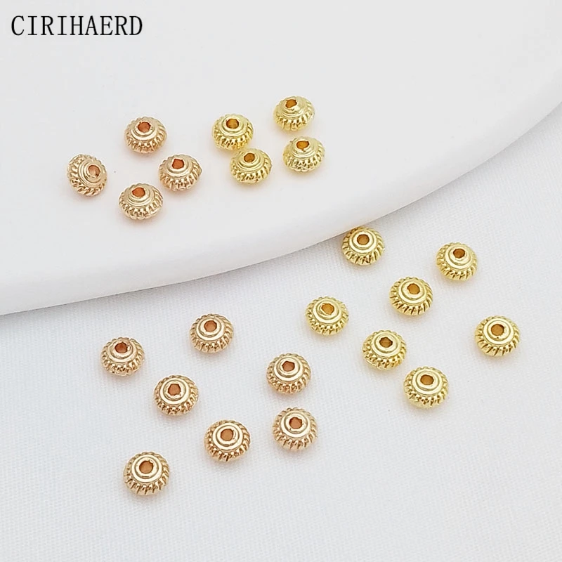 

DIY Jewelry Accessories Loose Beads 14K/18K Gold Plated Lantern Beads For Jewelry Making Supplies Materials Spacer Copper Bead