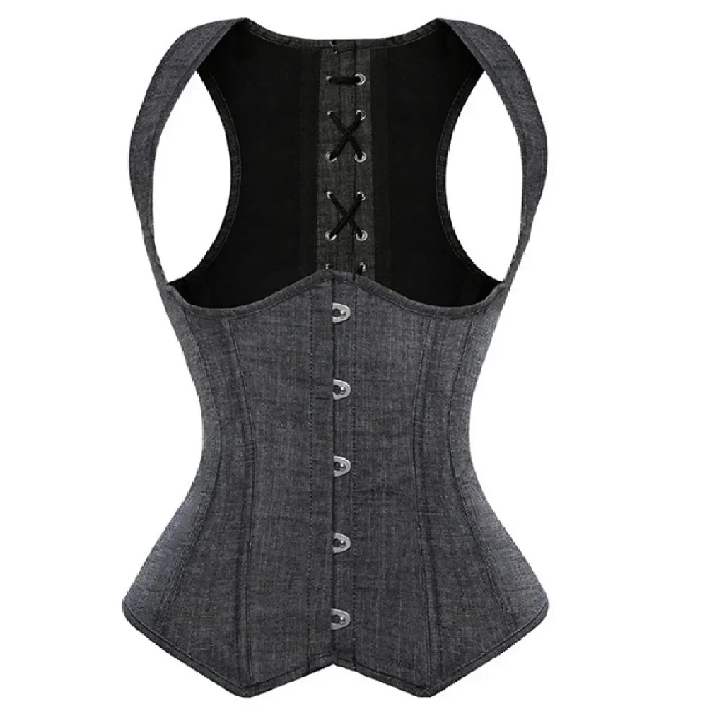Sexy Bustiers Corset Top Plus Size Vintage Underbust Corset Shoulder Straps Gothic Corset Vest Steampunk Corselet Korsett Gray
Sexy Bustiers Corset Top Plus Size Vintage Underbust Corset Shoulder Straps Gothic Corset Vest Steampunk Corselet Korsett Gray