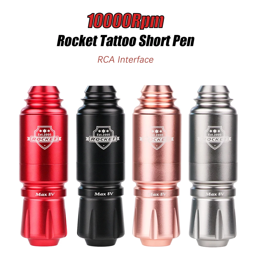 

Ротационная тату-машинка Rocket Pen с интерфейсом RCA, ход 10000 об/мин, 3,5 мм, для картриджных игл, Перманентная фотомашинка, принадлежности